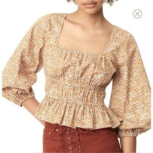NEW SAM EDELMAN- Peplum Top with Square Neck